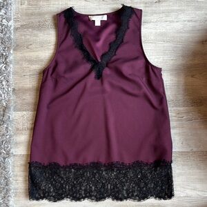 Michael Kors Purple and Black Lace Chemise